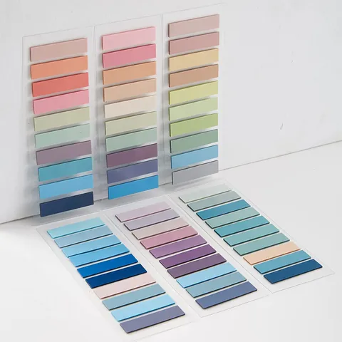 Onglets d'Index Translucides en PET Multicolore Ensemble Notes Autocollantes Morandi Imperméable Marque-Pages pour Bureau École Scrapbooking Journal
