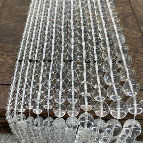 Natuurlijke Braziliaanse Bergkristal Losse Kralen Rond AA Klasse Halfafgewerkt DIY Sieraden Accessoires Hoge Helderheid Gepolijste Kristallen Streng