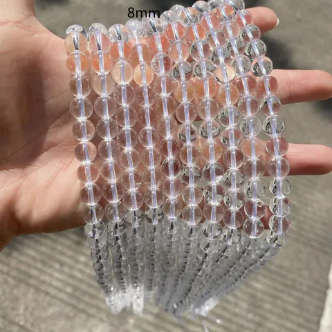 Natuurlijke Braziliaanse Bergkristal Losse Kralen Rond AA Klasse Halfafgewerkt DIY Sieraden Accessoires Hoge Helderheid Gepolijste Kristallen Streng
