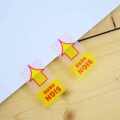 SIGN HERE Arrow Index Sticky Notes Multicolored Transparent PET Page Markers For Office Document Sorting Label Stickers