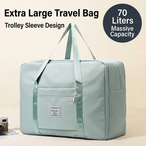 Large Capacity Oxford Cloth Travel Bag Waterproof Luggage Moving Bag Foldable Storage Organizer For Clothes Quilt Travel For Students