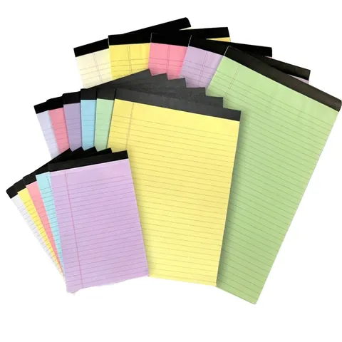 Bloc de Notas Rayado de Colores Papel Perforado Tabletas de Escritura Para Oficina Escuela Papelería Color Macarrón Encuadernación Superior