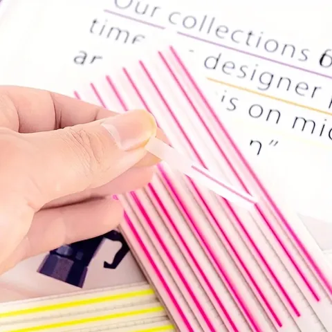 Long Strip PET Index Tabs Semi-Transparent Sticky Notes Fluorescent Reading Markers For Office School Supplies Stationery
