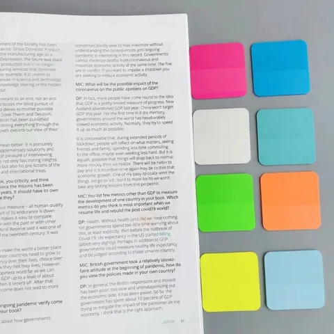 Transparent Sticky Notes 8 Colors Morandi Fluorescent Waterproof PET Index Tabs Round Heart Square Office School Labels
