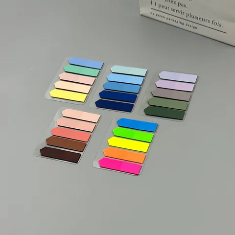 Morandi PET Pointed Index Stickers Waterproof Semi-Transparent Arrow Sticky Notes For Document Classification Office Supplies