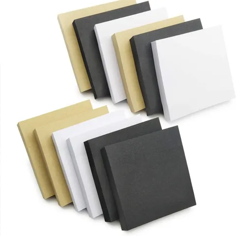 Foglietti Adesivi Minimalisti Quadrati Nero Bianco Marrone Blocco Note per Studenti Ufficio Diario Cancelleria Design Semplice