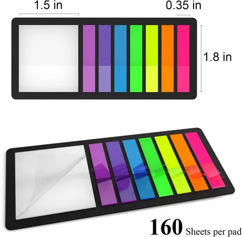 Transparent PET Sticky Notes Writable Index Tabs Page Markers Fluorescent Book Labels Students Office Stationery Supplies