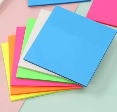 Translucent Waterproof PET Sticky Notes Korean Style Fluorescent Morandi Candy Color Writable Memo Pads For Office School Scrapbooking