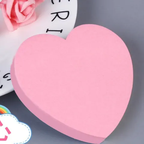 Heart Shaped Sticky Notes Romantic Red Pink Memo Pads For Valentine Day Wedding Party Message Reminders Self Adhesive Paper