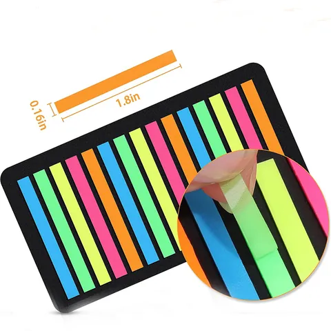 Translucent Fluorescent PET Index Tabs Waterproof Sticky Notes Page Markers For Books School Office Stationery Marking