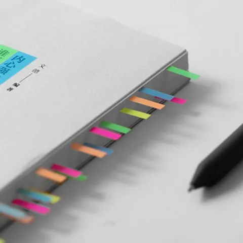 Transparent Narrow Strip Index Tabs PET Writable Sticky Notes For Reading Notebook Book Page Markers Morandi Macaron Fluorescent Colors School Office Stationery