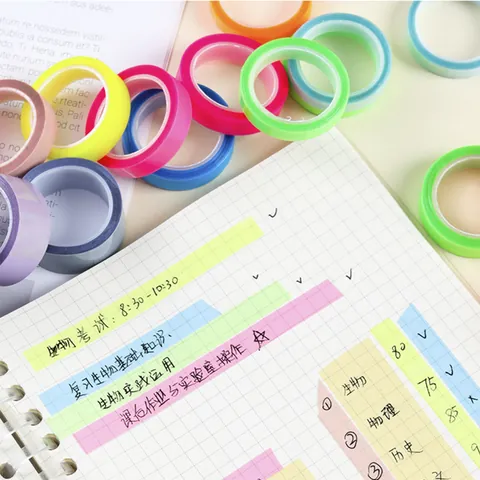 Transparent Colorful PET Index Sticky Notes Tape Waterproof Reusable Label Memo Tabs For Students Planner Handbook Office Stationery