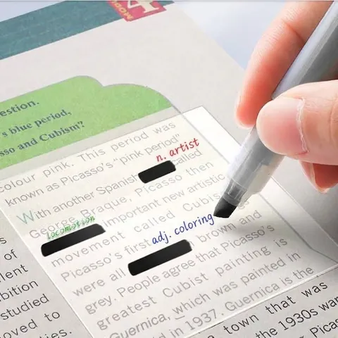 Transparent Sticky Notes PET Waterproof Writable Memo Pads For Tracing Marking Reading Students Office School Supplies