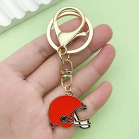 Cartoon Sports Keychain Alloy Enamel Rugby Baseball Football Pendant Key Ring For Backpack Handbag Decor Gift