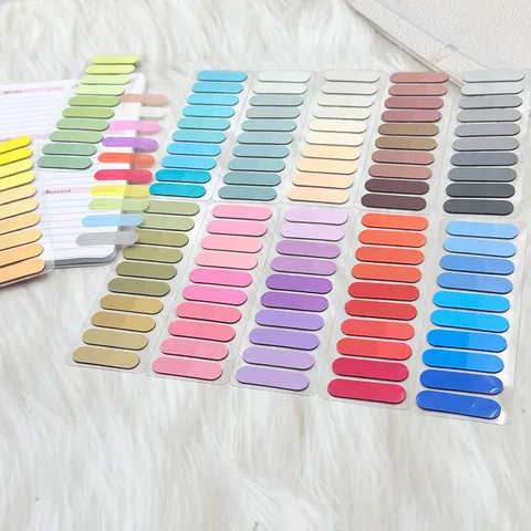 Morandi Semicircle Gradient Index Tabs Semicircle Sticky Notes Translucent PET Book Markers File Labels Aesthetic Stationery