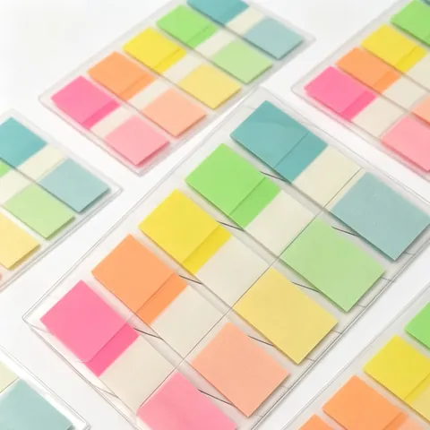 Linguette Indice Trasparenti PET Multicolore Note Adesive Pop Up Fluorescenti Segnapagina Impermeabili per Studenti Ufficio