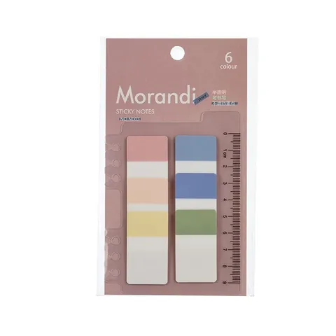 Morandi Ημιδιαφανή PET Αυτοκόλλητα Σημειώσεων Αδιάβροχες Καρτέλες Ευρετηρίου Μπλοκ Σημειώσεων Με Ενσωματωμένο Χάρακα Για Σχολείο Γραφείο