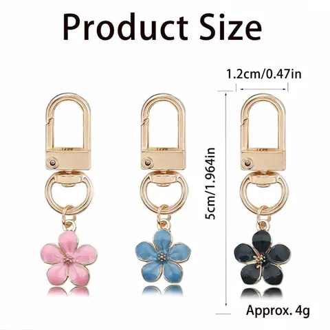 Sweet Alloy Enamel Cherry Blossom Keychain For Women Cute Sakura Flower Bag Charm Pendant Fashion Jewelry Accessories Gift