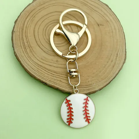 Creative Sports Theme Metal Keychain Charm Baseball Soccer Basketball Football Helmet Pendant Bag Accessories Gift