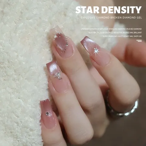 Ceramic White Cat Eye Nail Gel Polish Sparkling Crystal Glass Bead Effect Magnetic Phototherapy Gel For Women Salon DIY Manicure