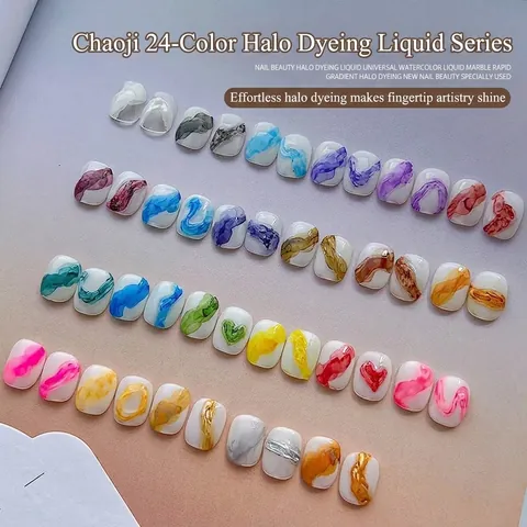 Professional Nail Halo Dyeing Liquid Marble Effect Watercolor Blossom Polish Rapid Gradient Manicure Art Decoration For Salon Women