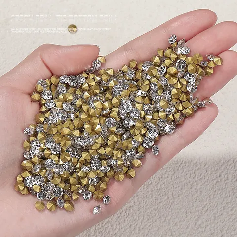 Nail Art Pointed Bottom Glass Rhinestones Sparkling Transparent AB Color Gems For DIY Manicure Decoration Jewelry Accessoires