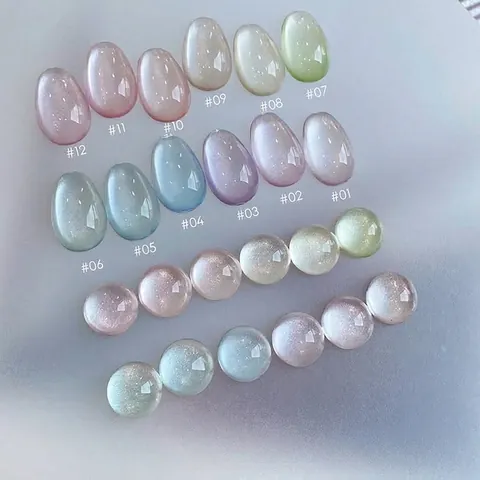 Limitpretty Sparkling Cat Eye Gel Polish Soft Nude Tone Crystal Clear Magnetic Nail Gel For Nail Art Women Manicure