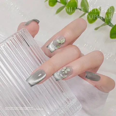 Munt Mambo Stijl Kattenoog Nagel Gellak Glasparel Textuur UV LED Soak Off Magnetisch Sprankelend Glitter Nagellak Zomer