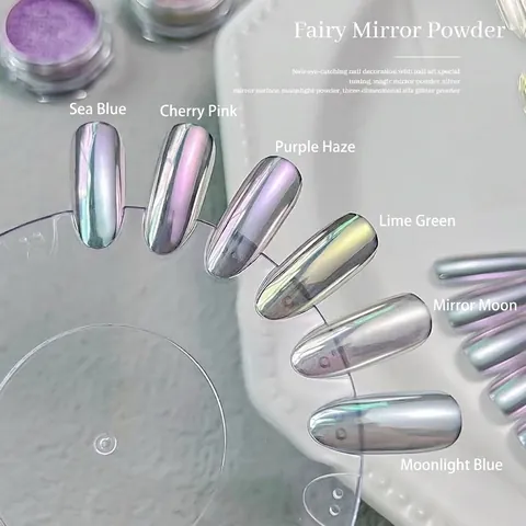 Poudre à Ongles Miroir Magique Chrome Métallique Pigment Rayon de Lune Aurore Pour Décoration Art Ongles Accessoires