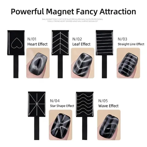 Professional Square Cat Eye Magnet Nail Art Tool For UV Gel Polish Strong Magnetic Flower Heart Wave Pattern Manicure Styling Stick