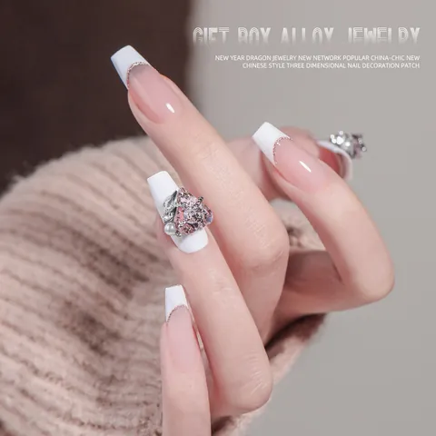 Alloy Nail Art Charms Rhinestone Artificial Pearl 3D Nail Decoration Heart Butterfly Gift Box Wings For New Year Christmas Manicure