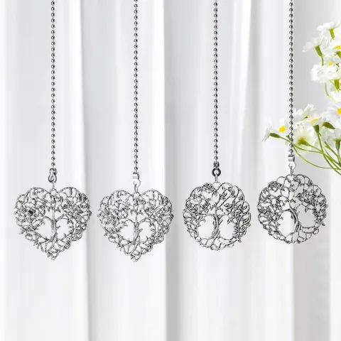 Crystal Evil Eye Tree Of Life Ceiling Fan Pull Chain Light Pendant Ornament For Home Living Room Lamp Accessories Pull String