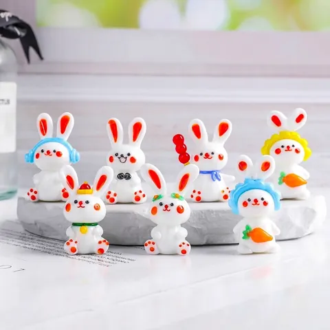 Figurillas de Animales de Vidrio Soplado a Mano Mini Conejo Rana Payaso Micro Paisaje Ornamento Escritorio Coche Regalo