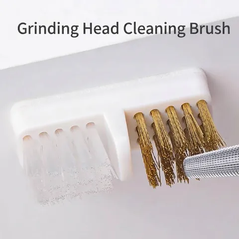 Nail Drill Bit Cleaning Brush Dual Head Copper Wire Nylon Bristle Cleaner Tool For Manicure Drill Maintenance Professional