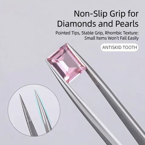 Professionelle Edelstahl Präzisionspinzette Mit Verstellbarem Schiebeverschluss Rutschfester Griff Für Nagelkunst Schmuck Reparatur