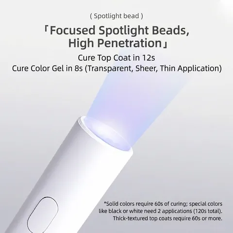 Handheld Mini UV LED Nail Lamp Rechargeable Portable Stick Style Nail Light For Curing Gel Polish Fast Drying Manicure Tool