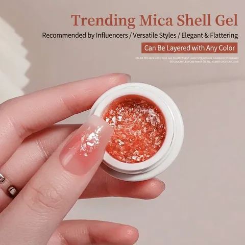 Japanese Mica Shell Nail Gel Polish Summer Ice Translucent Glitter UV Gel Sparkle Sequins Manicure Salon Professional Decorative Nail Art