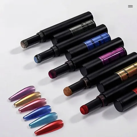 Feste Magische Spiegel Nagel Puder Pen Holographisch Aurora Chrom Pigment Metallisch Laser Meerjungfrau Effekt Profi Nagelkunst Werkzeug
