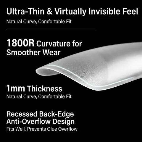 Professional Ultra-Thin Frosted Transparent False Nail Tips Long Water Drop Trapezoid Shape Seamless Full Cover Press On Nails For Salon Manicure