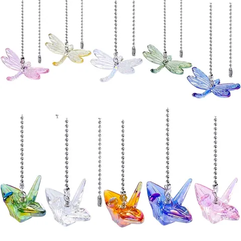 Crystal Suncatcher Dragonfly Paper Crane Wind Chime Pendant Hanging Window Decoration Home Garden Crystal Prism Ornament