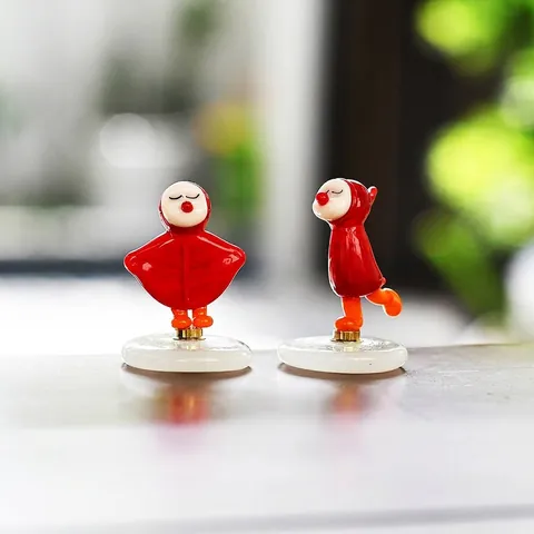 Figuritas de Animales de Cristal de Vidrio Hechas a Mano Adornos de Escritorio Caperucita Roja Elefante Oso Gato Estatuas Para Decoración Hogar