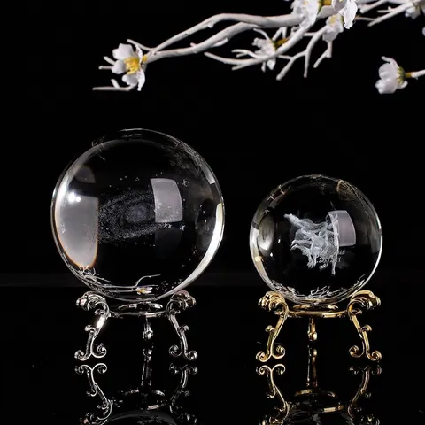 Crystal Ball Display Stand Transparent Trapezoidal Base Sphere Holder Wooden Pedestal Metal Tripod Display Base For Stone Decor