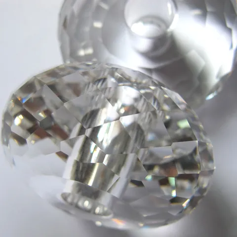 Faceted White Crystal Abacus Beads Clear Glass Lighting Accessory Parts For Chandelier Pendant Lamp DIY Home Decor
