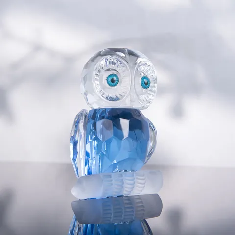 Crystal Animal Figurines Multi-Faceted K9 Glass Ornaments Bear Dog Owl Angel Bird Elephant Santa Claus Miniature Desk Decor Gift
