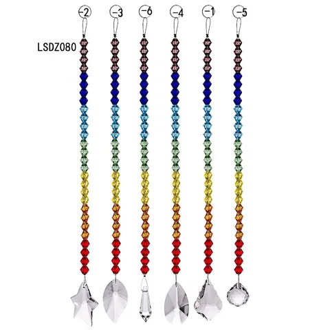 K9 Crystal Rainbow Suncatcher Pendant Faceted Glass Heart Leaf Shape Window Car Hanging Ornament Home Decor Lighting Accessories