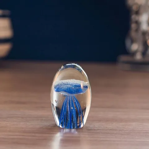 Künstliche Qualle Glas Skulptur Kristall Ornament Meerestier Figur Für Zuhause Büro Schreibtisch Deko Geschenk