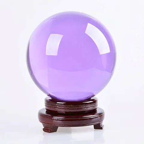Große K9 Kristallkugel Ornament Mit Holzsockel Farbige Klare Glaskugel Für Home Office Schreibtisch Deko Luxus Geschenk