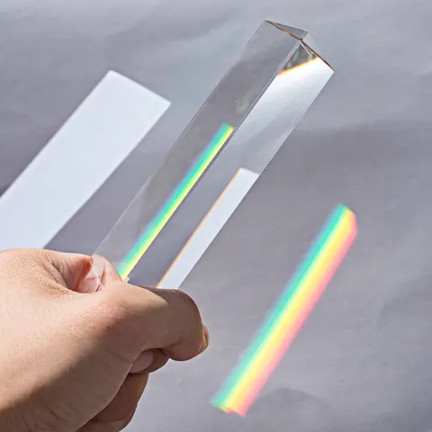 K9 Optical Glass Triangular Prism Photography Props Rainbow Spectrum Physics Teaching Scientific Experiment Crystal Decorative Prism