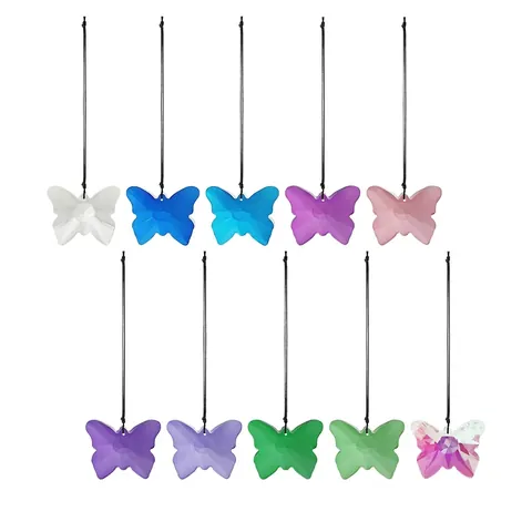 Crystal Butterfly Sun Catcher Pendant Rainbow Maker Prism Faceted Crystal Hanging Ornament For Garden Window Home Decor Gift