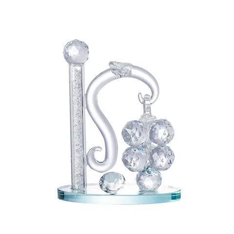 Faceted White Crystal Flower Grape Tree Ornaments Rose Butterfly Figurine Sculpture For Home Living Room Office Decoration Desktop Decor Gift